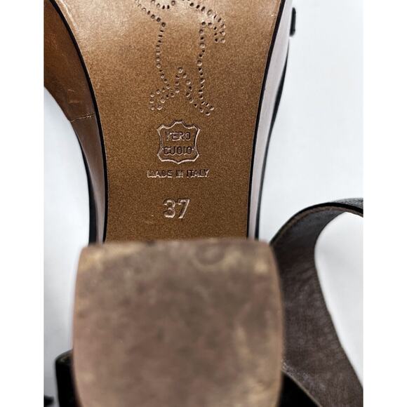 Marni Designer Chunky Wooden Heel lucite flowers Platforms Retro sz 37/6.5 - Picture 5 of 14